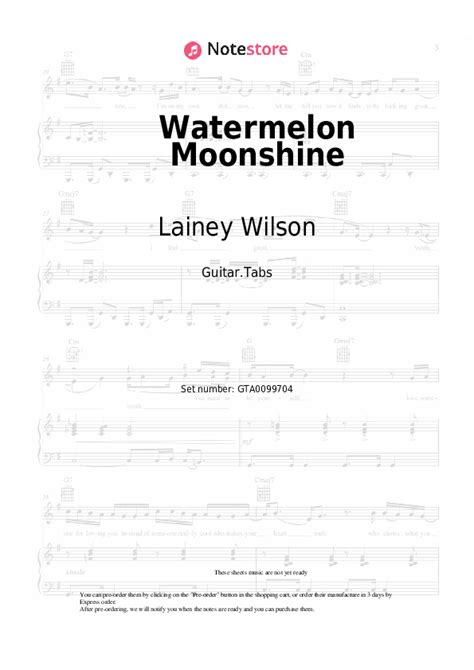Lainey Wilson. . Watermelon moonshine chords